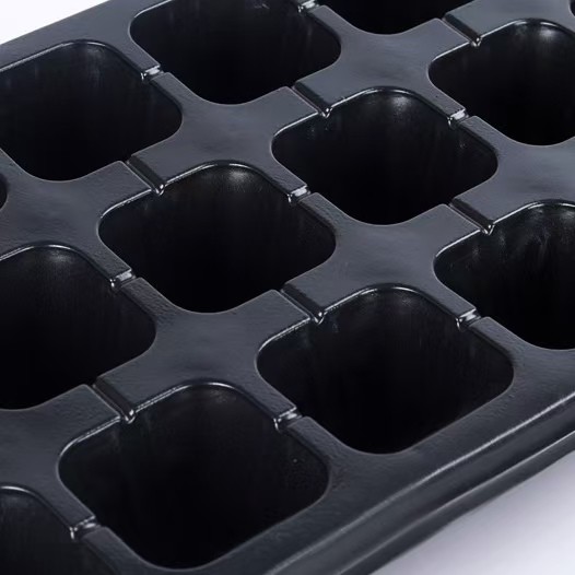 21 Hole Black Microgreen Growing Trays PET Plastic For Planting Vegetable