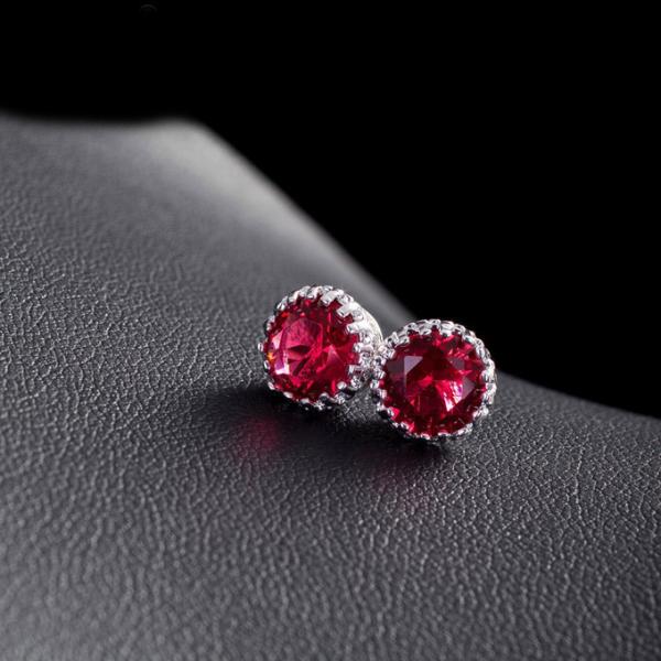 Women Fashion CZ Bling Iced Cubic Zirconia Silver Jewelry Gold Plated CZ Round shape Stud Earrings jewelry set