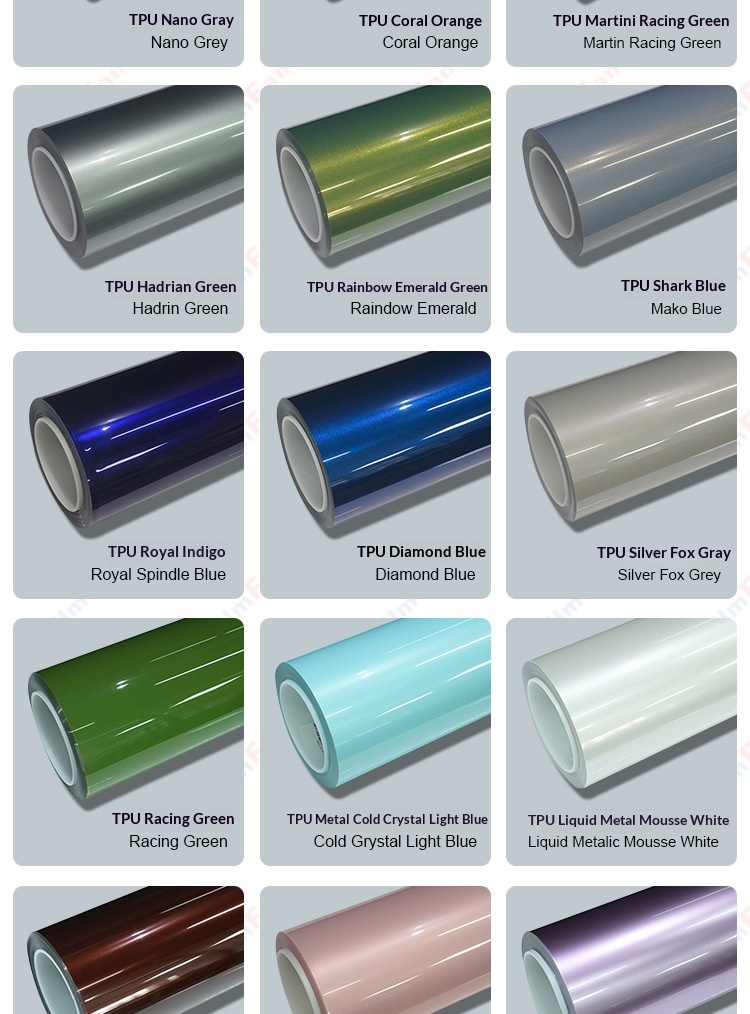 Car PPF TPU color modification film, vehicle film, PPF film, PPF carbon fiber, PPF color-changing film (dry installation)