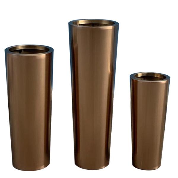 Plantador redondo decorativo do metal de potenciômetros da flor do jardim exterior e interno