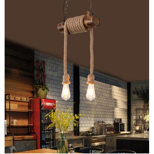 American Retro Attic Light Bamboo  Rope Chandelier(WH-VP-218)