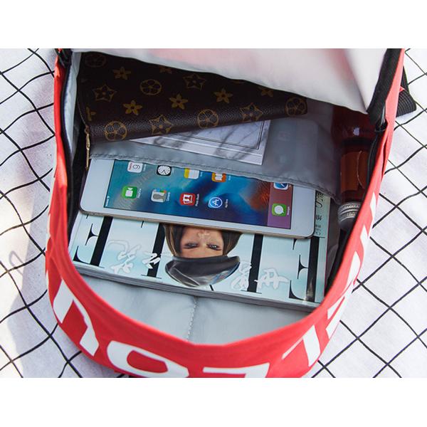 The 2018 new fashionable women's canvas double shoulder bag female Korean version joker trend backpack