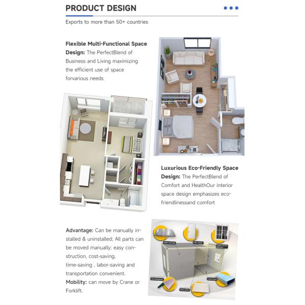 Portable Mobile Home for Modern Simple Style Easy Assembly Mobile House Prefabricated Mobile ready made house container