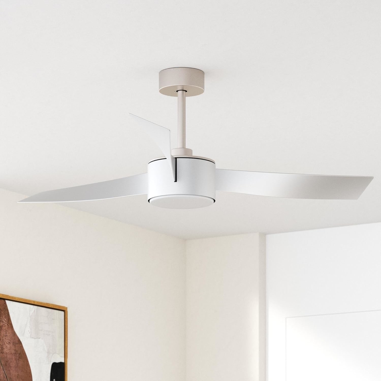 52 Inch  Fashionable Silver Ceiling Fan Lighting  With Remote Control