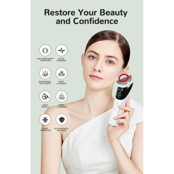 Hot Cold Compress And Red Light Therapy Micro Current Face Device Electric Heating 3W