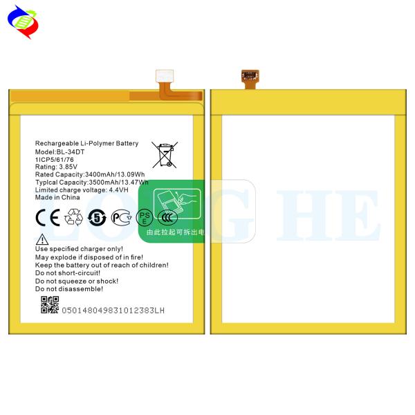 BL-34DT 3.85V 3500mAh Batería recargable para el Tecno Phantom 9 CC9 AB7 Camon 12 Pro