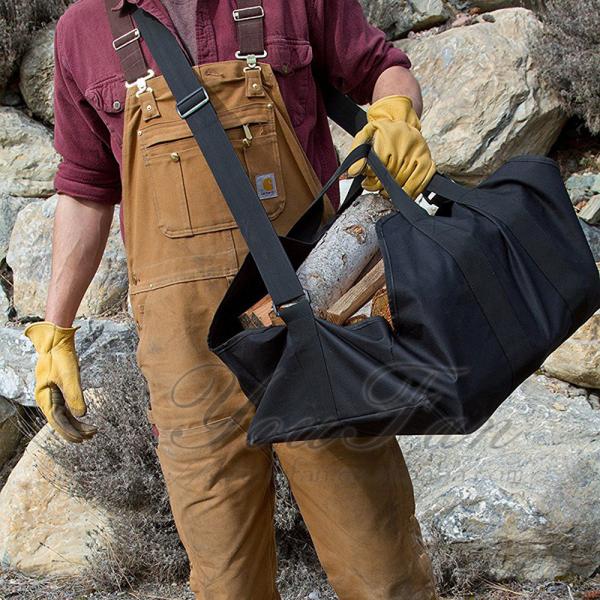 Dirt Proof Wood Log Carrier Bag 23x15x10 Inch With Reinforced Hand - Carry Straps