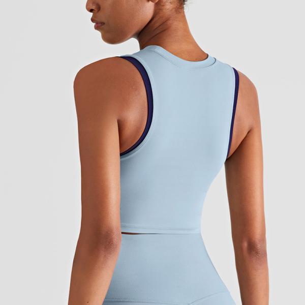 Nuls применяет обложку к дружелюбным верхней части жилета йоги фитнеса спорт цвета контраста собранной бюстгальтером