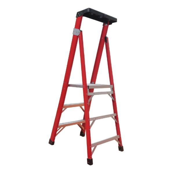Industrial  5' Fiberglass Step Ladder ANSI GR1A Easy To Open And Close