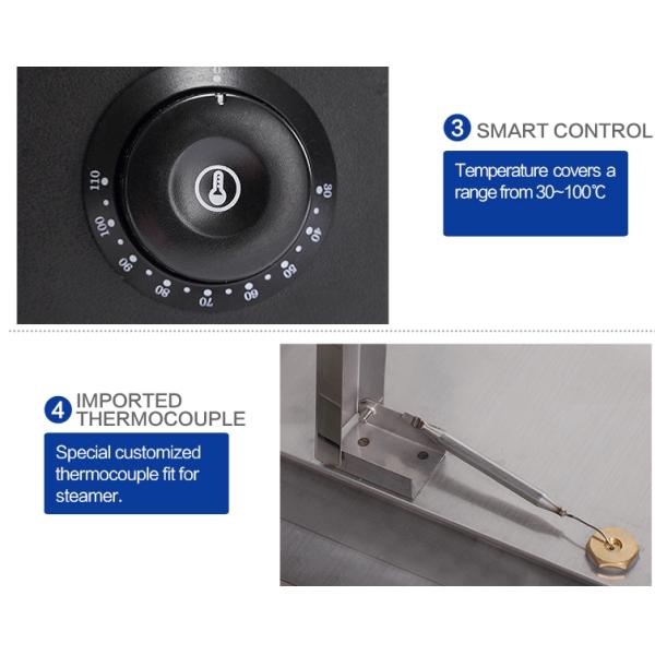 El vapor eléctrico de la exhibición de la comida del gabinete del vapor del vapor del bollo inoxidable roba color gris