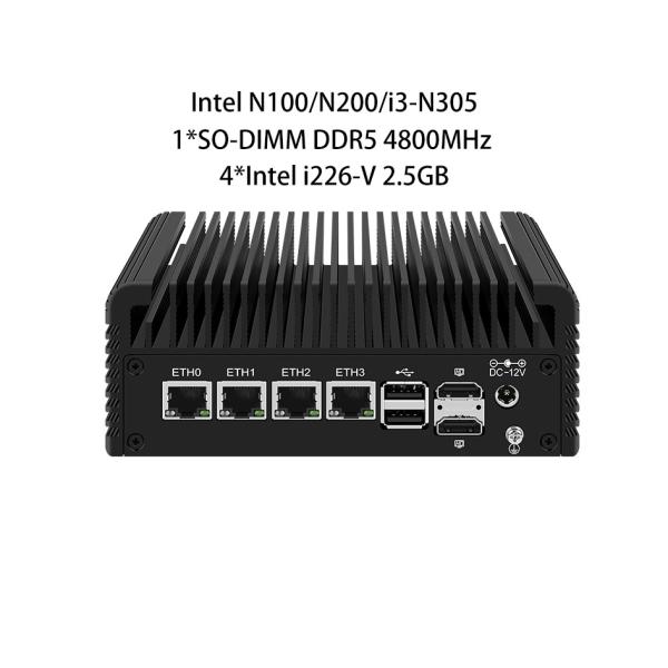 Zynshield Firewall VPN Intel N100 Opnsense Ros Linux 5 * 2.5g Puertos Ethernet Rj45