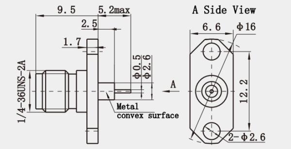 K Type K2.92mm Female Stainless Steel RF Coaxial Connector With Microstrip
