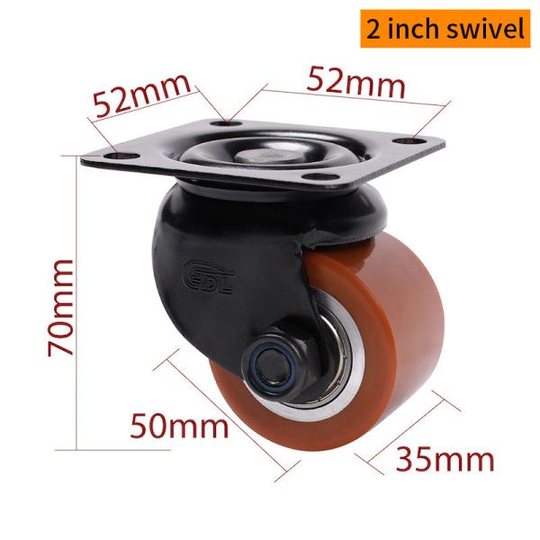 EDL 2inch 250kg Plate TPU Equipment Caster by Rigid, Swivel and Brake type M412P-86A