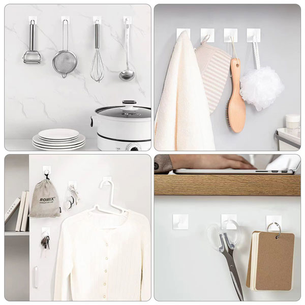 Adhesive Heavy Duty Waterproof Bathroom Shower Wall Towel Hooks Stainless Steel Kitchen Self Adhesive Sticky Hooks