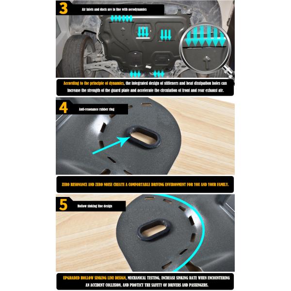 skid plate under front bumper guard Engine protector steel panel shield for Toyota