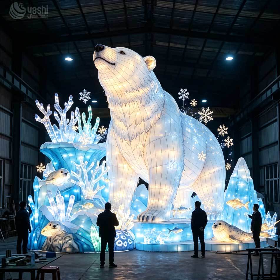 Polar Bear Arctic Scene Festival Lantern Animal Lantern Christmas Decoration New Year Decoration Lighting Engineering Design