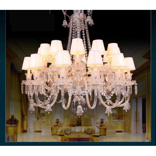 Silver Candle Crystal Chandelier Light With Lampshade （WH-CY-60)