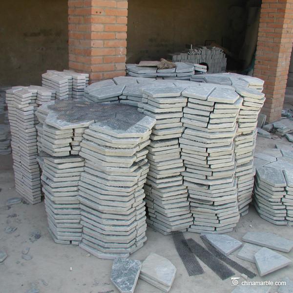 Natural stone Green Slate Meshed Back Flagstone Floor Tile Corrosion And Wear Resistance
