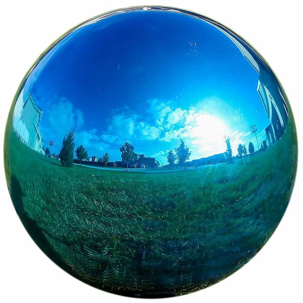 Gazing Mirror Hollow Steel Sphere , SS Hollow Ball 10 250MM Rainbow Blue