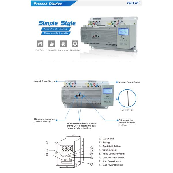 ATSQ2Z Series Microcomputer Control Automatic /Manual-Controlled Static Dual Power Transfer Switch With LED Display