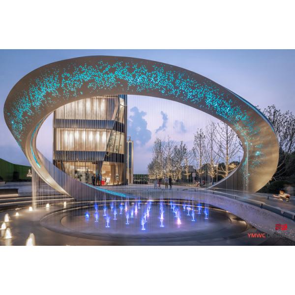 Customized Stainless Steel Sculpture for Urban Space Outdoor Circular Metal Sculpture