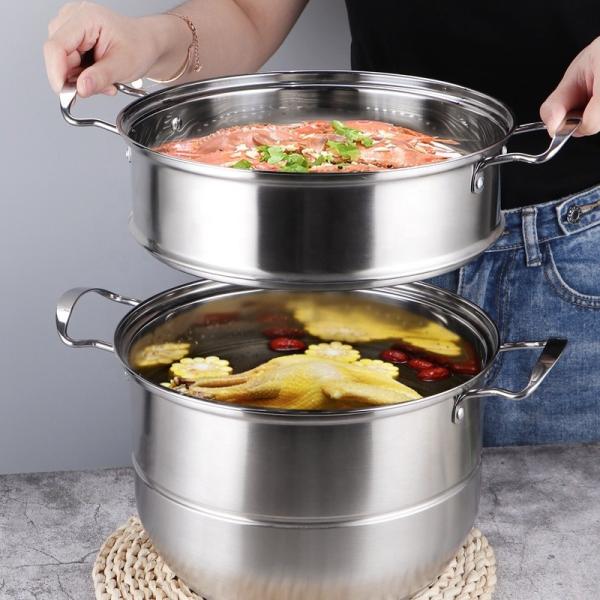 Multi-Layer 28cm Kitchen Pots Cookware Stainless Steel Cooking Pot 3 Layer Food Steamer Pot