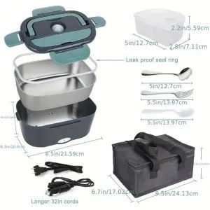 1L Heating Thermal Electric Lunch Box with 304 Stainless Steel Food Container