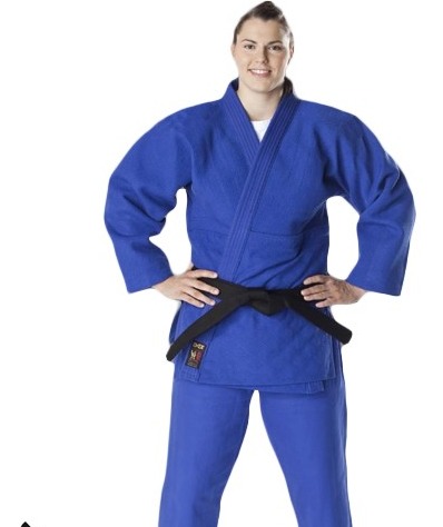 Kimono de judo bleu unisexe en polyester et coton doux et respirant