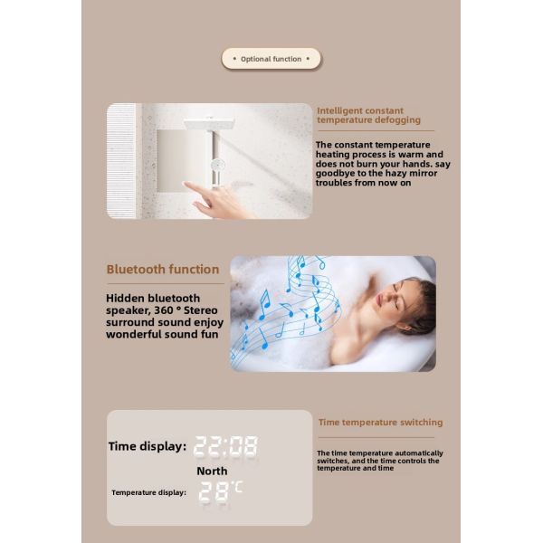 Luxury LED Rectangular Mirror Vertical Wall Mount Design Touch Switch Hot Seller Suitable for Hotel Elegant Modern Design