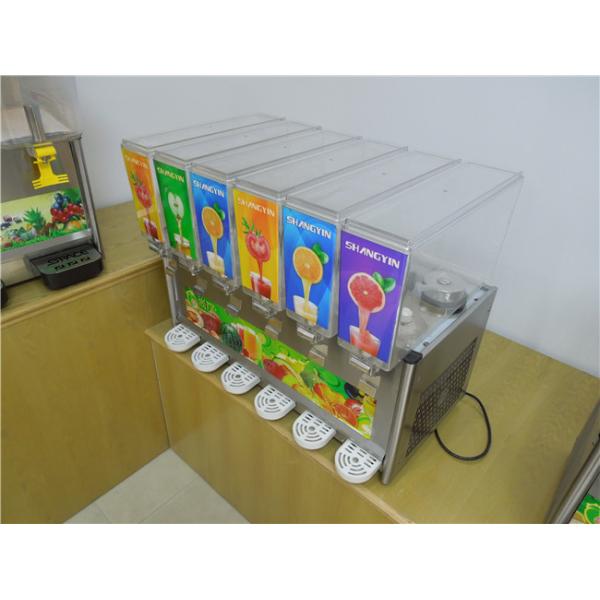 Six Flavor Commercial Fruit Juice Dispenser Machine CE / ISO Safety Certification