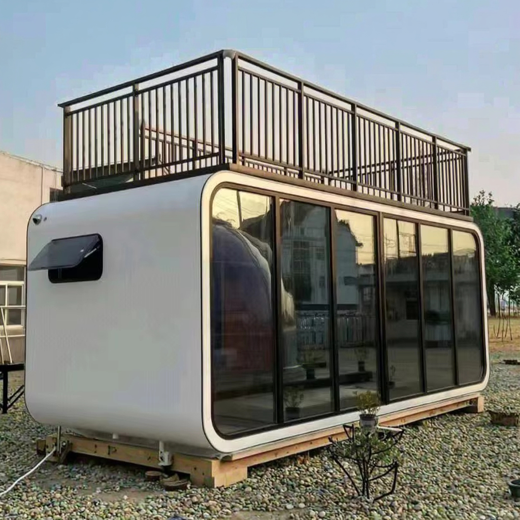 Easy Flat-Pack Assembly Prefab Tiny Cabin Steel Structure Sandwich Panel Greenhouse with Bird Apple Container House Growth Cabin