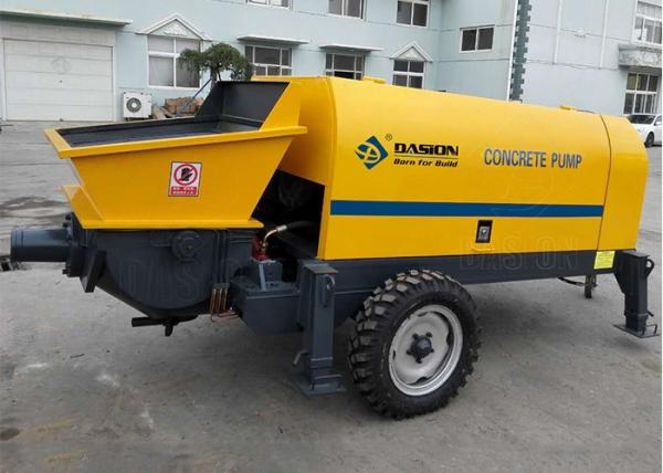 Electric Engine Trailer Concrete Pump , Hydraulic Stationary Mini Concrete Pump Machine