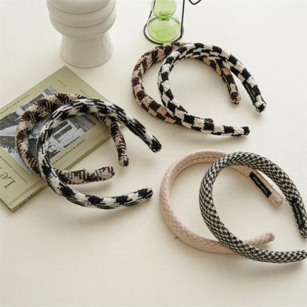 GLH006 Autumn winter thousand bird fabric hair band female top pressure hair wide edge clip