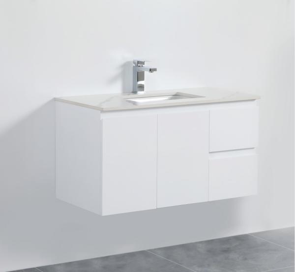 Hotel PVC Bathroom Cabinet , Modern Style Waterproof Wall Mounted Vanity