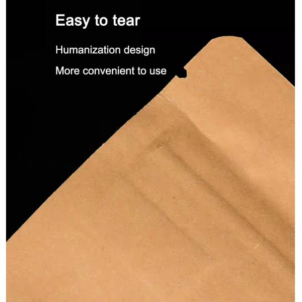 Oem Kraft Paper Food Resealable Paper Pouches With Window