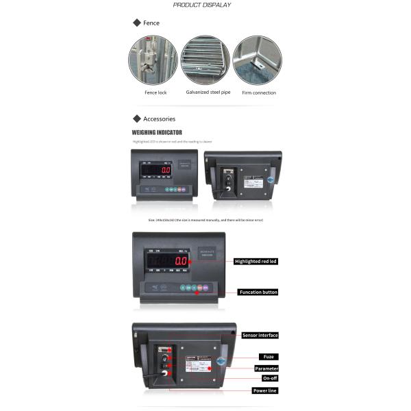 220V AC 9V DC Livestock Weighing Scales 500KG Capacity Electronic Easy Operation