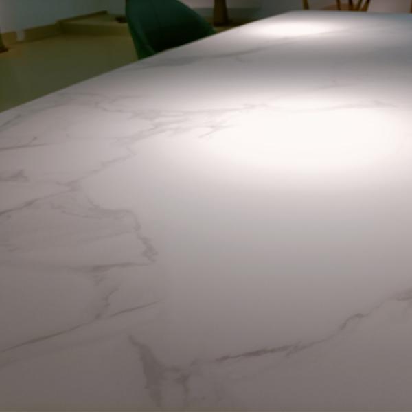 Modern Ceramic Marble Top Dining Table 10 Seat With Metal X Base