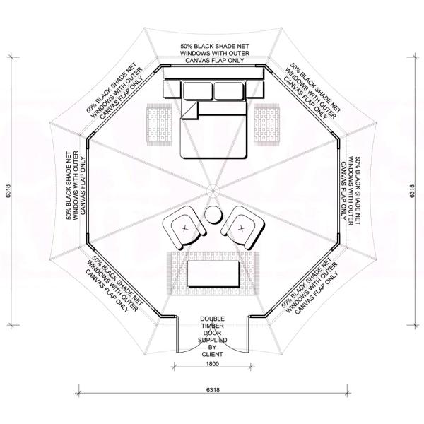 Modern Travel Longing Luxury Camping Tent 30 Square Meter Hotels White grey yellow