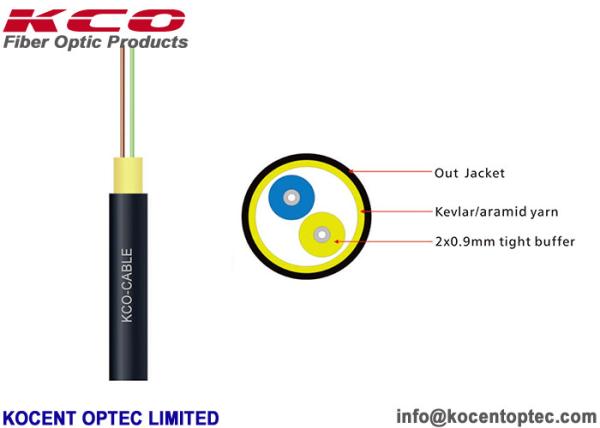 2 Fiber 4 Core Optical Fiber Cable FTTA 4.8mm Indoor Outdoor Field TPU LSZH Non Armored