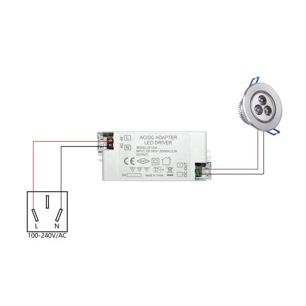 IP20 Rated Single Power Supply Driver 48W LED Light Transformer with Screw Terminal Output and ABS PC Material