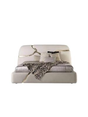 O rei Upholstered Platform Bed de Lapiaz embutiu o ouro de aço inoxidável