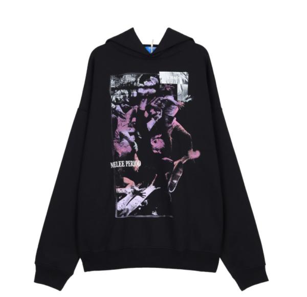 2021 New Styels  Black And Dark Brown Pullover Printed Casual Fleece Hoodies Custom Logo