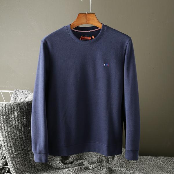 O-Neck Embroidered Men's Round Collar Sweater Terry Pullover Unlined and Workmanship