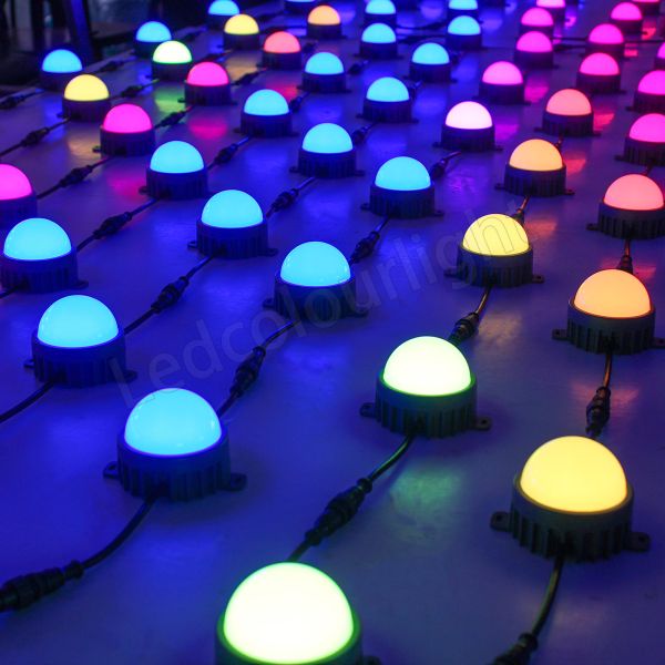 IP67 83mm Diameter DC24V DMX RGB Led Dot Light with Multiple Cover Options