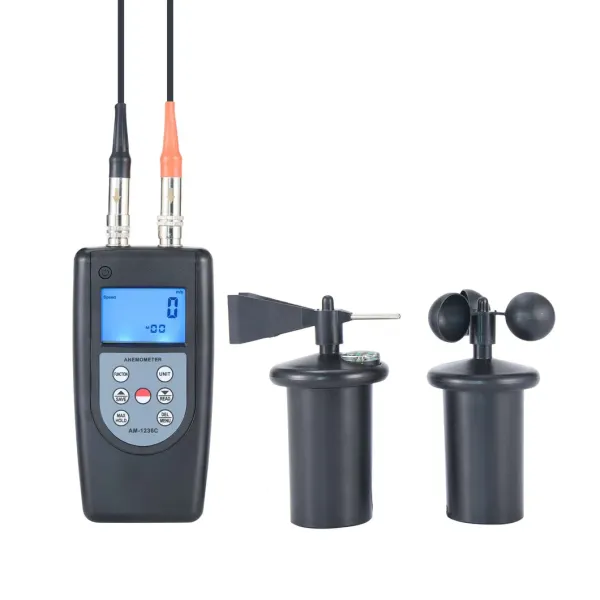 AM-1236C 4 Digit LCD Wind Speed Anemometer with 3 Cup Anem Precision Thermistor