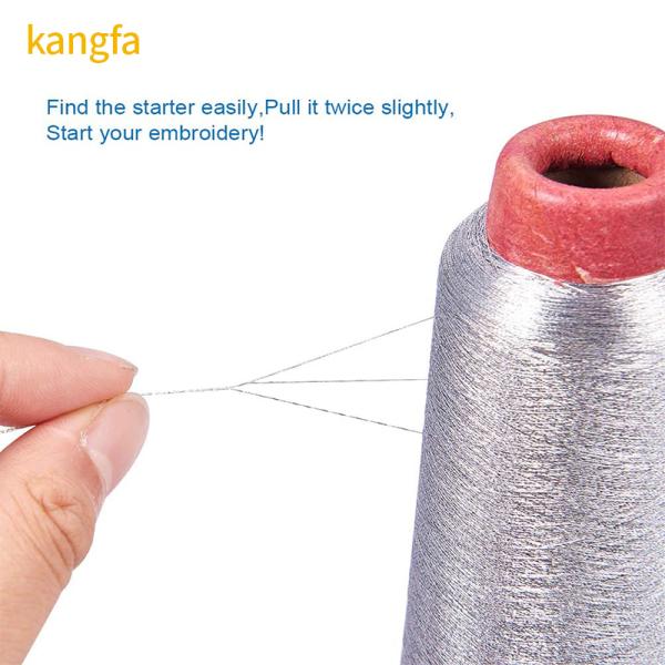 Спрякающий цвет 3300 ярдов Полиэстерная машина нить вышивка Металлическая пряжа Промышленная