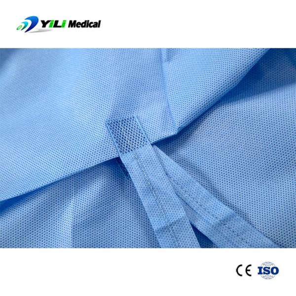 Waterproof Surgical Blue Isolation Gown , SMS PP PE Disposable Hazmat Suit