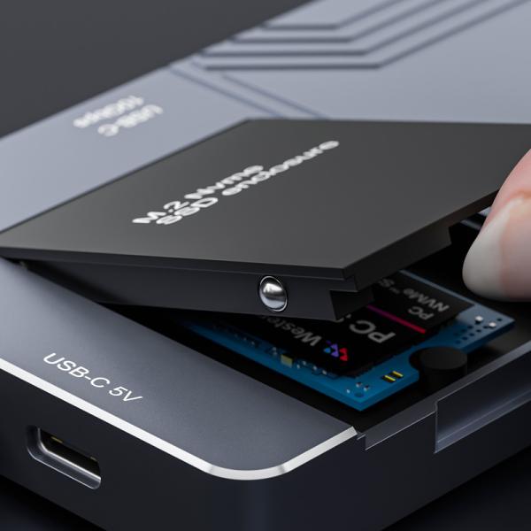 Boîtier SSD M.2 NVMe USB C USB3.2 Gen2 avec lecteur de carte SD TF UHS-I HUB 10G USB C