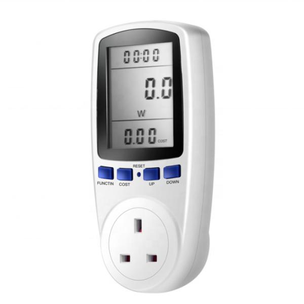 UK/EU Plug Socket Digital Voltage Wattmeter Power Consumption Analyzer Monitor