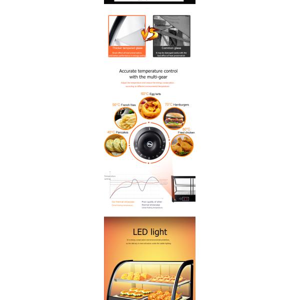 Temperature-Regulated 2 Layers Electric Food Warmer Display for Commercial Kitchens